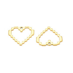 Real 18K Gold Plated Ion Plating(IP) 201 Stainless Steel Pendants, Heart, Nickel Free, Real 18K Gold Plated, 22x25x1.5mm, Hole: 2mm