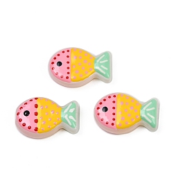 Золотистый Выпечка окрашенные стеклянные бусины, рыба, с эмалью, золотые, 20x13x5.5 мм, отверстие : 1.4 мм