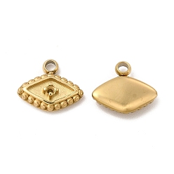 Настоящее золото 14K Ионное покрытие (ip) 304 подвеска из нержавеющей стали со стразами, Очарование глаз, реальный 14 k позолоченный, пригодный для стразов 1 мм, 8x10x2 мм, отверстие : 1.4 мм