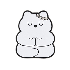 Cat Shape Рождественские эмалевые булавки, булавки для рюкзаков со стразами из сплава, форма кошки, 30x25 мм