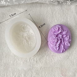 Oval Rectangle/Oval Food Grade Silicone Candle Molds, For Candle Making, Oval, 9.2x7.5x3.5cm