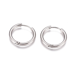 Нержавеющая Сталь Цвет Устойчивые к потускнению 304 серьги-кольца Huggie Hoop из нержавеющей стали, с 316 хирургическим стержнем из нержавеющей стали, кольцо, цвет нержавеющей стали, 21x2.5 мм, 10 датчик, штифты : 0.9 мм