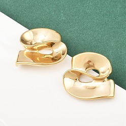 Настоящее золото 18K 304 серьги-гвоздики из нержавеющей стали, ионное покрытие (ip), реальный 18 k позолоченный, 26.5x29.5 мм