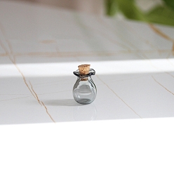 Gray Glass Bottles Ornament, Micro Landscape Home Dollhouse Accessories, Pretending Prop Decorations, Gray, 1.5x1.9cm