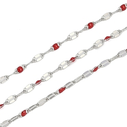 (123L) Белый крем непрозрачный блеск Латунные цепочки, с эмалью, с катушкой, пайка без свинца и кадмия, платина, огнеупорный кирпич, 4x2x1 мм