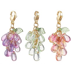 (52) Непрозрачная лаванда Украшение подвески из стекла и акрила в форме капли, Подвески с застежками-когтями омара для украшения сумок, разноцветные, 44 мм, 3 шт / комплект