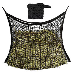 Black Polyester Feed Hay Mesh Bags, Rectangle, Black, 156x100x0.8cm