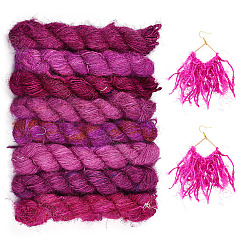 Средний Фиолетово-красный Непальский шнур из чистого шелка, круглые, средне фиолетовый красный, 1~3 мм, около 65.62 ярдов (60 м) / пачка