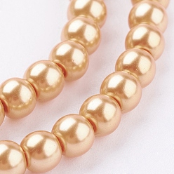 Peru Eco-Friendly Dyed Glass Pearl Round Beads Strands, Grade A, Cotton Cord Threaded, Peru, 4~4.5mm, Hole: 0.7~1.1mm, about 104pcs/strand, 15 inch