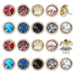 (52) Непрозрачная лаванда 2броши из сплава для рюкзаков и одежды, с акриловой, разноцветные, 11.5 мм, 10 шт / пакет