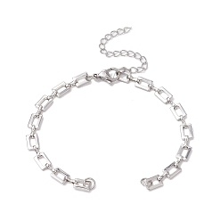 Платина Изготовление браслетов из латунных прямоугольных звеньев, с целью перехода в кольце, платина, 6-3/4 дюйм (17.2 см)