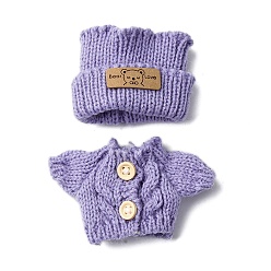 Средний Фиолетовый Наборы одежды из пряжи для изготовления кукол, средне фиолетовый, 45~50x60~95x6~16 мм, 2 шт / комплект