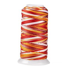 Оранжевый Сегментная окрашенная круглая полиэфирная швейная нить, для ручного и машинного шитья, вышивка кисточкой, оранжевые, 12 -ply, 0.8 мм, около 300 м / рулон