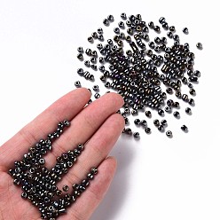Colorful 6/0 Glass Seed Beads, Iris Round, Colorful, 4mm, Hole: 1mm, about 4500pcs/pound