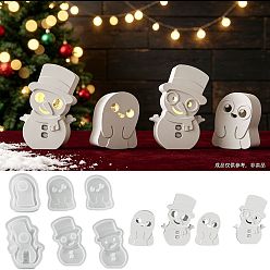 Ghost Силиконовые формы для теневых ламп на Хэллоуин, белые, призрак, 57~62x45~47x6.5~21.5 мм, о 3 шт / комплект