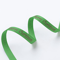 Green Grosgrain Ribbon Christmas Ribbon, Green, 3/8 inch(10mm)