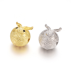 (52) Непрозрачная лаванда Латунные бусины, с кубического циркония, долговечный, сова, разноцветные, 12x11 мм, отверстие : 1.6 мм