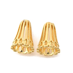 Настоящее золото 24K Латунной шариковой конуса, полый, без кадмия и без свинца, стойки покрытие, долговечный, реальный 24 k позолоченный, 10x7.5 мм, отверстие : 1 мм