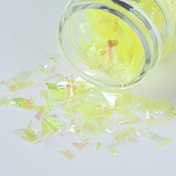 Шампанско-Желтый Пластиковые конфеты блестки / пайетка чип, уф-наполнитель смолы, для изготовления ювелирных изделий из эпоксидной смолы, шампанское желтый, 3~25x2.8~6.5 мм