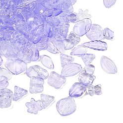 Лиловый Прозрачные стеклянные бусины градиентного цвета, разнообразные, сирень, 8~23x8~20x3.5~8 мм, отверстие : 1~1.4 мм, Около 800 шт / 1000 г