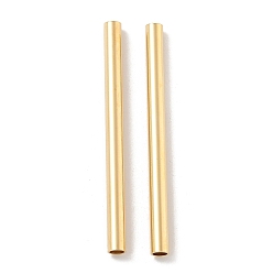 Настоящее золото 18K Бисера латунной трубки, без кадмия, без никеля и без свинца, колонка, реальный 18 k позолоченный, 40x3 мм, отверстие : 2 мм