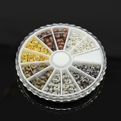 (52) Непрозрачная лаванда 1 коробка 6 цвета обжимной бисер крышки, разноцветные, 4 мм диаметром, отверстия: 2 мм, около 250 шт / коробка