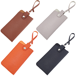 (52) Непрозрачная лаванда 4шт 4 цвета футляры для очков из искусственной кожи, прямоугольные, разноцветные, 199x95x9.5 мм, 1 шт / цвет