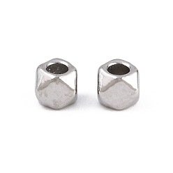 Cube 304 из нержавеющей стали бусы, цвет нержавеющей стали, кубические, 3x3x3 мм, отверстие : 1.6 мм