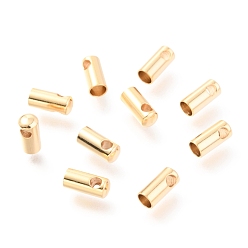 Золотой 201 концы из нержавеющей стали шнур, Торцевые крышки, золотые, 8x3.5 мм, отверстие : 2 мм, внутренний диаметр: 3 мм