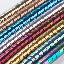 Mixed Color PVD Vacuum Plating Electroplate Non-magnetic Synthetic Hematite Beads Strands, Grade A, Triangle, Mixed Color, 8x8x5mm, Hole: 1mm, about 98pcs/strand, 15.9 inch(40.5cm)
