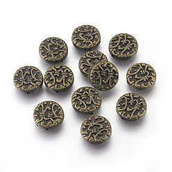 Antik Bronze Ccb Kunststoff-Perlen, Flachrund, Antik Bronze, 14x5 mm, Bohrung: 1.5 mm
