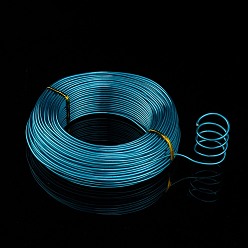 Dark Turquoise Round Aluminum Wire, Flexible Craft Wire, for Beading Jewelry Doll Craft Making, Dark Turquoise, 12 Gauge, 2.0mm, 55m/500g(180.4 Feet/500g)