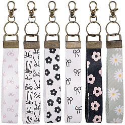 Mixed Shapes 7шт. 7 цвета полиэстерный ремешок подвеска украшение, сплав поворотные застежки подвески для сумки брелок телефон украшения, разнообразные, 204 мм, 1 шт / цвет