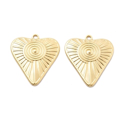 Настоящее золото 18K Латунные подвески, без кадмия, без никеля и без свинца, сердце вихря, реальный 18 k позолоченный, 32x27.5x2.5 мм, отверстие : 2.5 мм