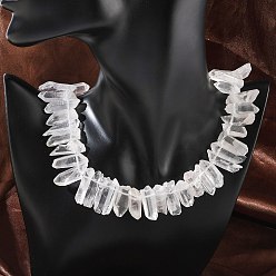 Хрусталь Ожерелья из бусин из натуральных кристаллов кварца, Сплав с застежками, платина, 19.29 дюйм (49 см)