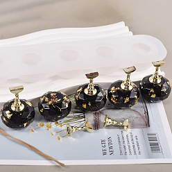 Круглые Основа для дизайна ногтей diy силиконовая форма, держатель для маникюра с накладными ногтями, круглый узор, 21.6x5x2.2 см