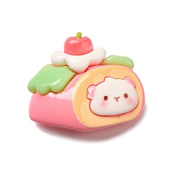 Другие Кабошоны из непрозрачной смолы в форме кошки, рулет из торта, 25x23.5x8.5 мм