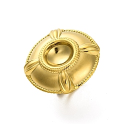 Настоящее золото 18K Ионное покрытие (ip) 304 кольцо из нержавеющей стали, круглые, реальный 18 k позолоченный, внутренний диаметр: регулируемый