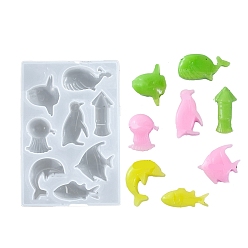 Белый Морские животные силиконовые формы своими руками, формы помады, формы для литья смолы, для шоколада, конфеты, изготовление изделий из уф-смолы и эпоксидной смолы, белые, 140x95 мм
