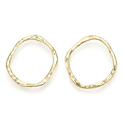 Light Gold Alloy Open Back Bezel Big Pendants, For DIY UV Resin, Epoxy Resin, Pressed Flower Jewelry, Oval, Light Gold, 41x36x3mm, Hole: 1.6mm