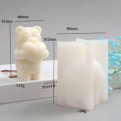 Медведь Силиконовые формы для пищевых свечей своими руками, для изготовления ароматических свечей 3d, медведь, 8.4x8.4x10.2 см