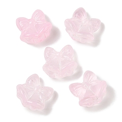 Pink Прозрачная аэрозольная краска стеклянные шарики, Рождественский колокольчик, розовые, 15.5x16.5x10.5 мм, отверстие : 1.4 мм