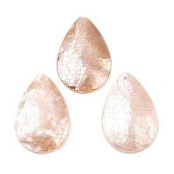 Розовый Натуральные розовые подвески, слезинки, туманная роза, 32.5x21.5x4~4.5 мм, отверстие : 1.2 мм