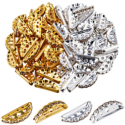 (52) Непрозрачная лаванда 100шт. 2 цвета сплав кристалл стразы распорки, полукруглый, разноцветные, 7.5x19x3.5 мм, отверстие : 1.4~2 мм, 50 шт / цвет