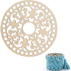 Цветок Дно деревянной сумки, деревянная плетеная основа, круглые, цветок, 140x4 мм