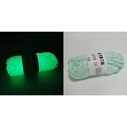 Средний Аквамарин Светящиеся двухцветные полиэфирные нити, светящаяся в темноте пряжа, для ткачества, вязание крючком, средний аквамарин, 2 мм, о 53м / моток