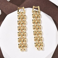 Золотой Латунные качают серьги, тканый, золотые, 52x9.5 мм