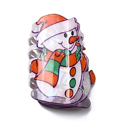 Снеговик Рождественские заколки-коготки из ПВХ для женщин и девочек, с железной фурнитурой, снеговик, 79x55x48 мм