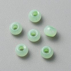 Светло-зеленый Бусины лэмпворк , рондель, светло-зеленый, 4x2.5 мм, отверстие : 1 мм, 150 шт / пакет