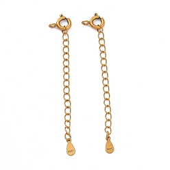 Античное Золото 925 удлинители цепи из стерлингового серебра, с пружинными застежками и подвесками, слеза, античное золото , 60x5.8 мм, отверстие : 1.6 мм